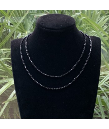 Collier spinelle noire facettée naturelle, un ras de cou élégant Toutes les collections ici