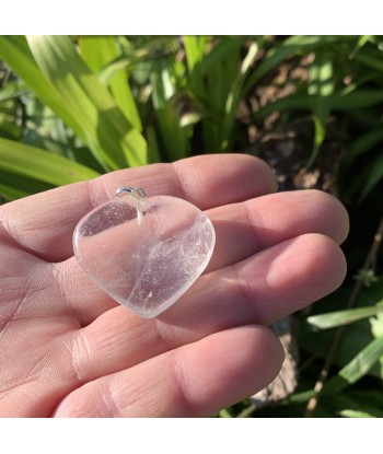 Pendentif cœur en cristal de roche, coeur en cristal de taille moyenne votre