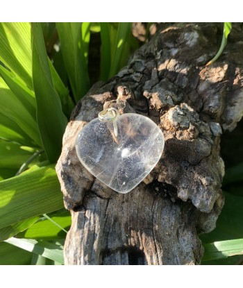 Pendentif cœur en cristal de roche, coeur en cristal de taille moyenne votre