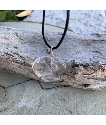 Pendentif cœur en cristal de roche, coeur en cristal de taille moyenne votre