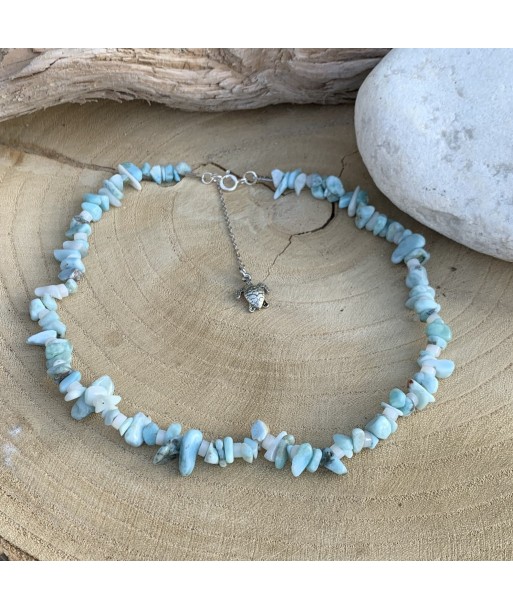 Collier Larimar choker, pierre de naissance de Mars suggérées chez