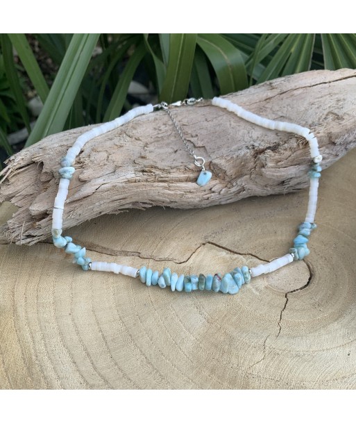 Collier en Larimar naturel, pierre de naissance de Mars hantent personnes