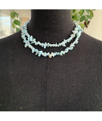 Collier Larimar choker, pierre de naissance de Mars suggérées chez