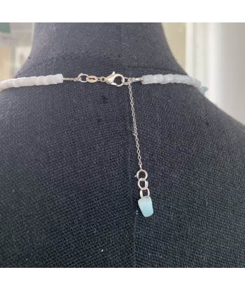 Collier en Larimar naturel, pierre de naissance de Mars hantent personnes