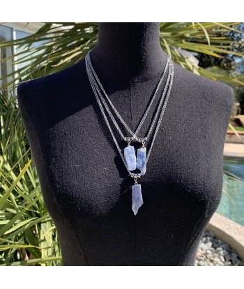 Collier en cyanite bleue double chaine pour un bijou unique online