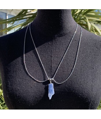 Collier en cyanite bleue double chaine pour un bijou unique online