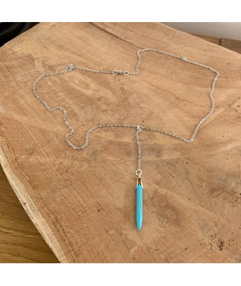 Collier Y turquoise, Long collier Boho Fait main en France 2023