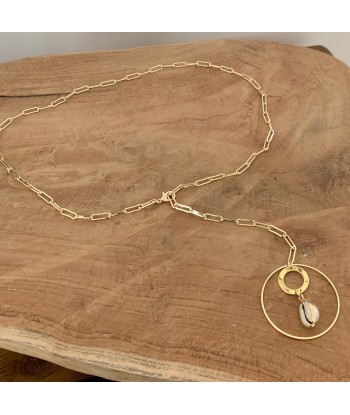 Collier cauris Y or 18K Fait main s'inspire de l'anatomie humaine