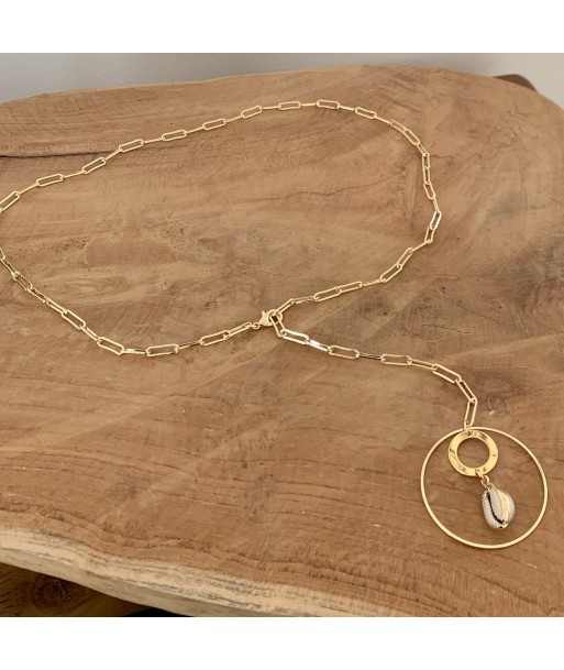 Collier cauris Y or 18K Fait main s'inspire de l'anatomie humaine