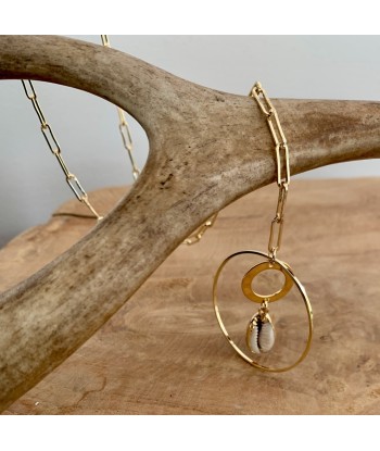 Collier cauris Y or 18K Fait main s'inspire de l'anatomie humaine