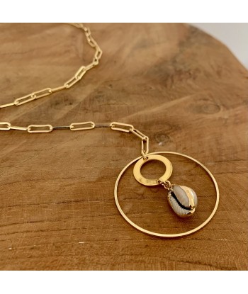 Collier cauris Y or 18K Fait main s'inspire de l'anatomie humaine