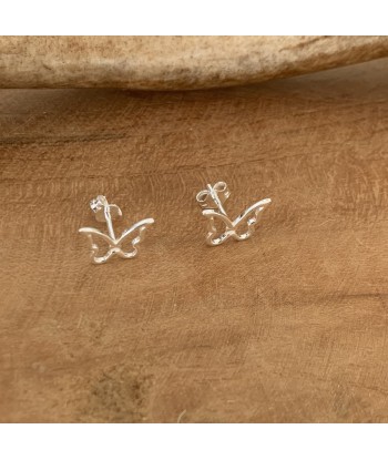 Boucles d'oreilles papillon en argent, symbole de transformation de pas cher