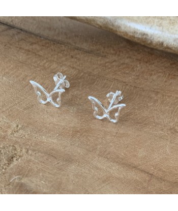 Boucles d'oreilles papillon en argent, symbole de transformation de pas cher