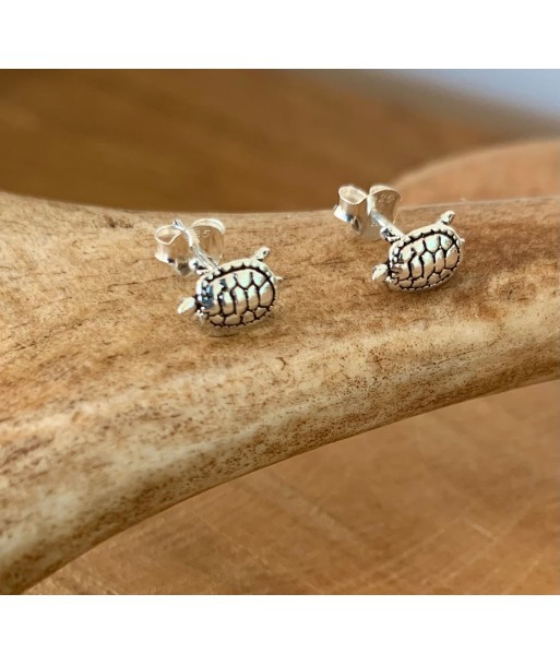 Boucles d’oreilles tortue en argent, symbole de sagesse et de longévité des créatures d'habitude