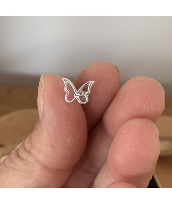 Boucles d'oreilles papillon en argent, symbole de transformation de pas cher