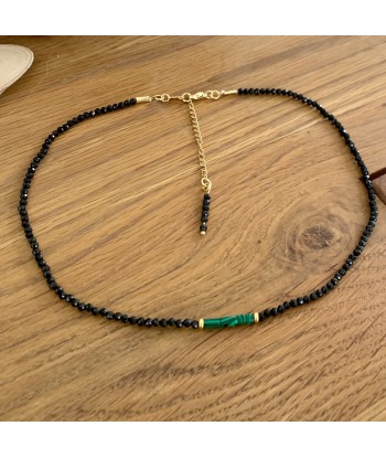 Ras de cou en Spinelle noir et Malachite, un Collier de perles de pierres précieuses vous aussi creer 