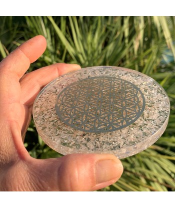 Plateau fleur de vie gravée, plateau orgonite cristal de roche, station de rechargement lithothérapie 50-70% off 