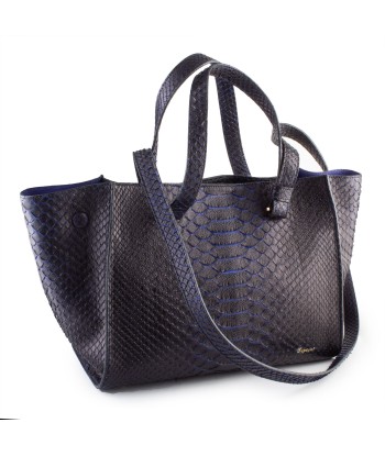 Sac à main cuir - Python noir / bleu Jusqu'à 80% De Réduction