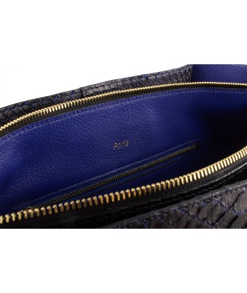 Sac à main cuir - Python noir / bleu Jusqu'à 80% De Réduction