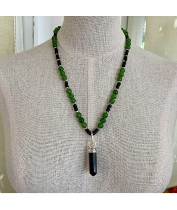 Collier tourmaline noire et jade vert, fait main, collier en pierre, Collier bohème chez Cornerstreet bien 