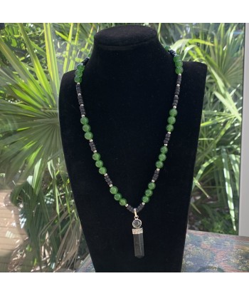 Collier tourmaline noire et jade vert, fait main, collier en pierre, Collier bohème chez Cornerstreet bien 