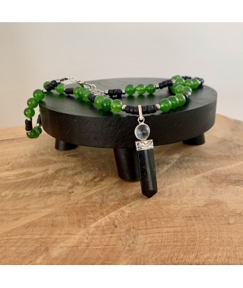 Collier tourmaline noire et jade vert, fait main, collier en pierre, Collier bohème chez Cornerstreet bien 