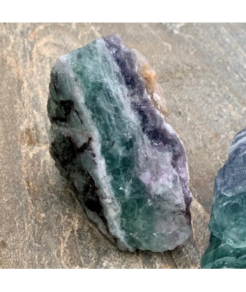 Large Raw Rainbow Fluorite, the Stone of Intuition la chaussure