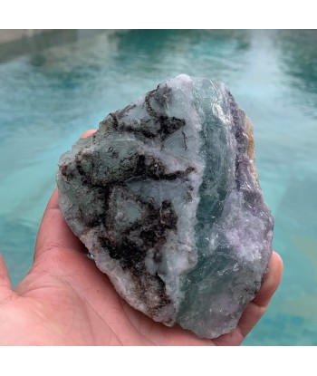 Large Raw Rainbow Fluorite, the Stone of Intuition la chaussure