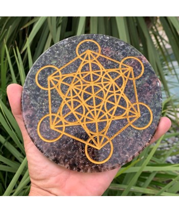 Energizing tray orgonite black obsidian engraved metatron les ligaments