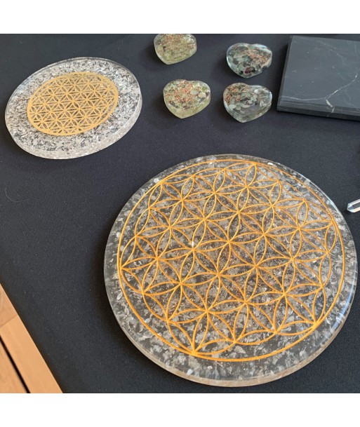 Energizing orgonite flower of life tray, energizing, lithotherapy recharging station soldes