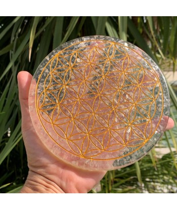 Energizing orgonite flower of life tray, energizing, lithotherapy recharging station soldes