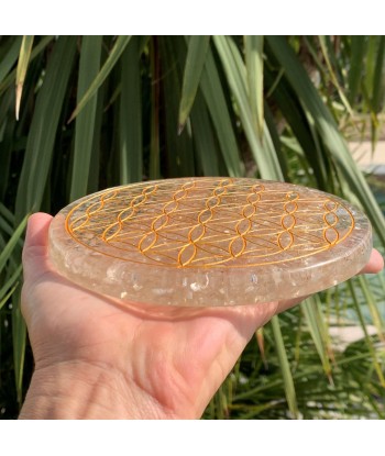 Energizing orgonite flower of life tray, energizing, lithotherapy recharging station soldes