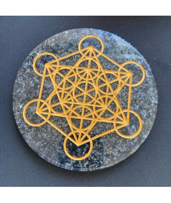 Energizing tray orgonite black obsidian engraved metatron les ligaments