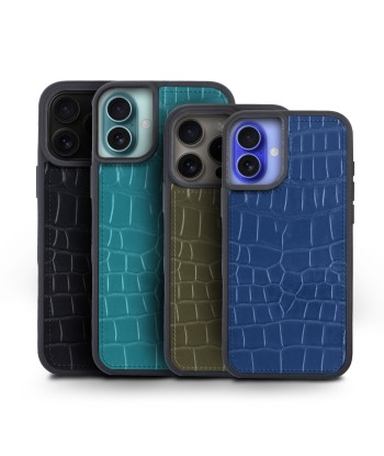 Coque "Sport case" cuir pour iPhone 16 ( Tous modèles ) - Alligator français