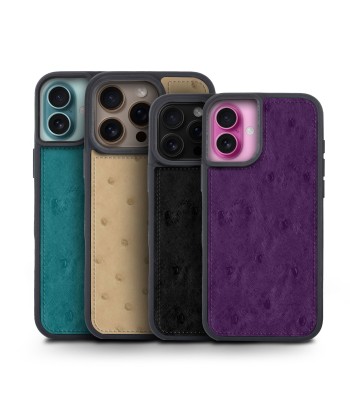 Coque "Sport case" cuir pour iPhone 16 ( Tous modèles ) - Autruche Fin de série