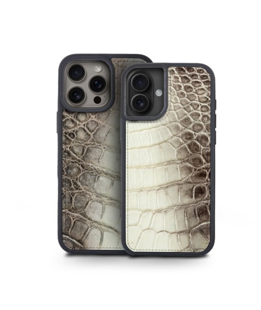 Coque "Sport case" cuir pour iPhone 16 ( Tous modèles ) - Crocodile "Himalaya" en ligne