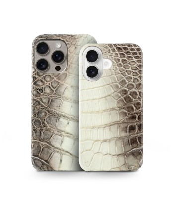 Coque cuir "Slim" pour iPhone 16 ( Tous modèles )  - Crocodile "Himalaya" livraison et retour toujours gratuits