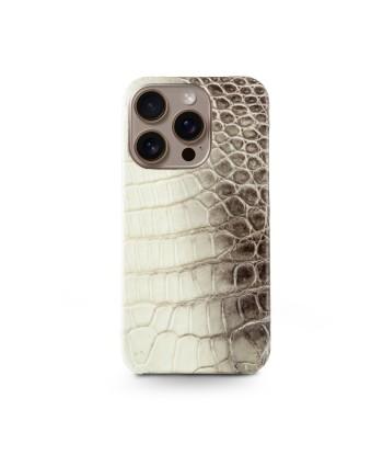 Coque cuir "Slim" pour iPhone 16 ( Tous modèles )  - Crocodile "Himalaya" livraison et retour toujours gratuits