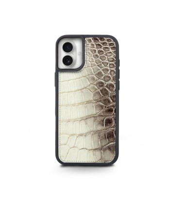 Coque "Sport case" cuir pour iPhone 16 ( Tous modèles ) - Crocodile "Himalaya" en ligne