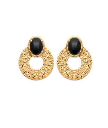 Boucles d'oreilles Chic Black Plaqué or vente chaude votre 