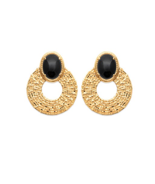 Boucles d'oreilles Chic Black Plaqué or vente chaude votre 