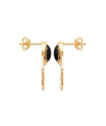 Boucles d'oreilles Chic Black Plaqué or vente chaude votre 