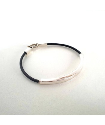 Bracelet Homme en argent et cuir en ligne