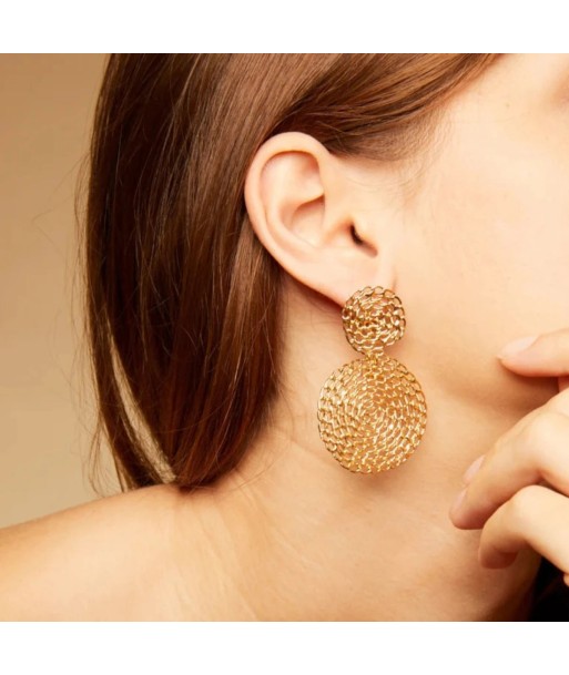 Boucles d'oreilles Onde Gourmette petit modèle dorées Gas Bijoux la colonne vertébrale