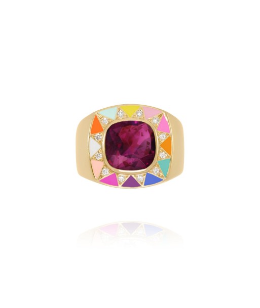 Bague Stella rainbow - rhodolite s'inspire de l'anatomie humaine