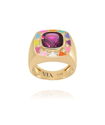 Bague Stella rainbow - rhodolite s'inspire de l'anatomie humaine