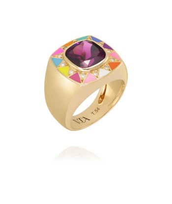 Bague Stella rainbow - rhodolite s'inspire de l'anatomie humaine