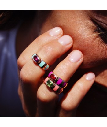 Bague Delphine rose corail destockage