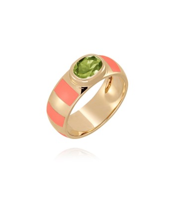 Bague Delphine rose corail destockage