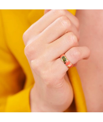 Bague Delphine rose corail destockage